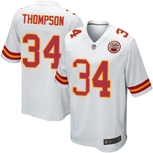 Men Kansas City Chiefs #34 Thompson Darwin Game White Football Nike NFL Jersey